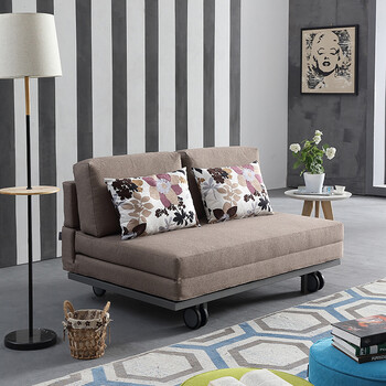 5米沙发床可折叠客厅双人多功能小户型简约现代布艺 咖啡色 1.5米以下