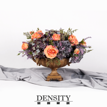 density密度/紫色仿真花假花插花成品/复古家居装饰客厅茶几摆件