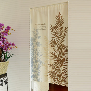 
                                        风雅荷塘 赞美生命85*150CM 经编纱精品印花风水门帘 布艺 隔断 送杆                