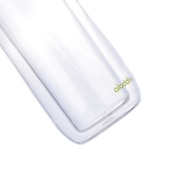Aladdin塑料水杯355ml双层带盖茶杯男女士杯子 创意便携过滤网塑料茶杯 紫色