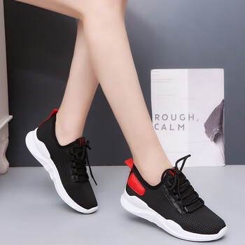 大东跑步鞋女轻便网面透气减震瑜伽健身房黑色女鞋平底慢跑运动鞋