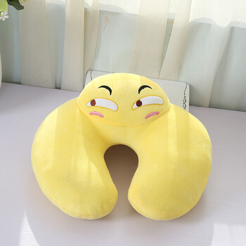 办公室可爱颈椎午睡枕头旅行枕头靠枕u型枕头枕头旅行午睡 滑稽表情