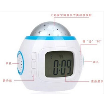 创意投影钟音乐星空数字电子闹钟创意夜光学生闹钟静音儿童小闹钟可爱创意礼品送朋友 星空投影闹钟