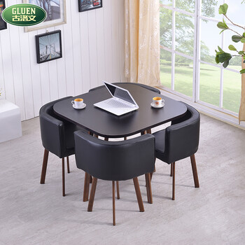 洽谈桌椅咖啡奶茶店一桌四椅接待餐桌椅组合圆现代简约小户经济型 4 1