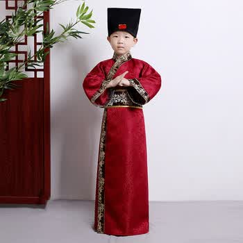 男童古装小男孩儿童宝宝古代书童直裾国学汉服三字经弟子规演出服sn