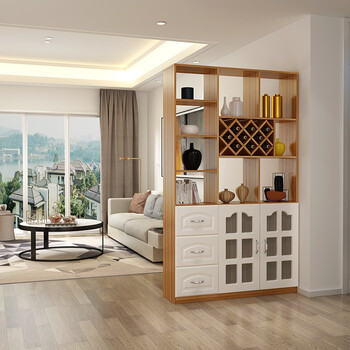 现代简约进门玄关柜隔断双面酒柜屏风门厅客厅鞋柜储物置物展示柜 2门