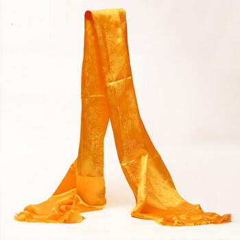 美居美艺 哈达 佛教用品藏族蒙古精品提花丝龙凤哈达五彩240*43cm