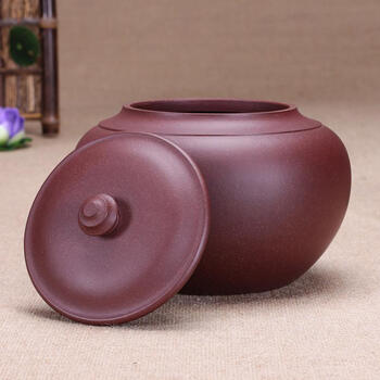 
                                        玖晟祥 宜兴精品紫砂茶叶罐手工朱泥 普洱茶缸 存茶罐大号紫砂缸                