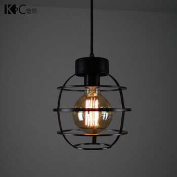 KC灯具 loft复古铁艺 吊灯 咖啡馆酒吧LOFT餐厅书房客厅灯  装饰灯 含95龙须灯泡
