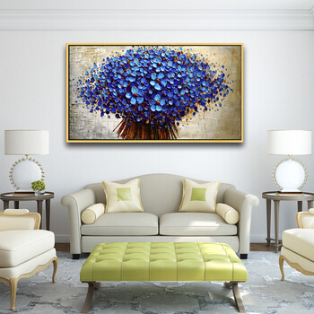 
                                        丝蒂奇SIDIQI现代新中式纯手绘艺术油画客厅挂画餐厅装饰画时尚家居壁饰抽象花卉有框画/红 B款 高40*宽80                