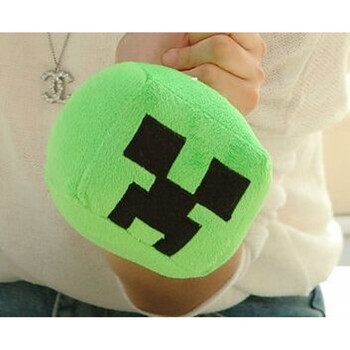 公仔抱枕 minecraft苦力怕抱枕jj怪玩偶 毛绒玩具 绿色普通方块头 12