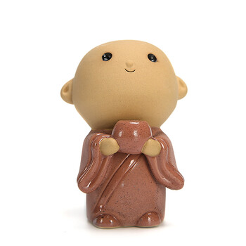 茶宠 摆件紫砂小和尚 整套茶具茶盘茶道零配家居饰品 大眼小僧-化缘