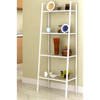 落地客厅简易书架花架搁物储物多层架厨房货架收纳架子 小号白色