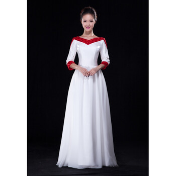 尊郎(zunlang) 新款合唱服指挥服民乐演奏服装元旦女款长裙大合唱大码