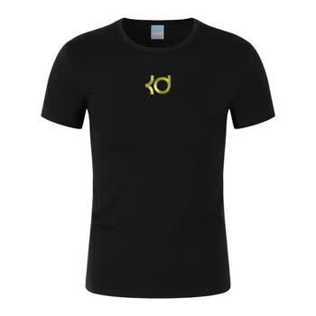 2018夏季新款篮球球星刺绣logo上衣男士圆领休闲短袖t恤 cx06杜兰特 m