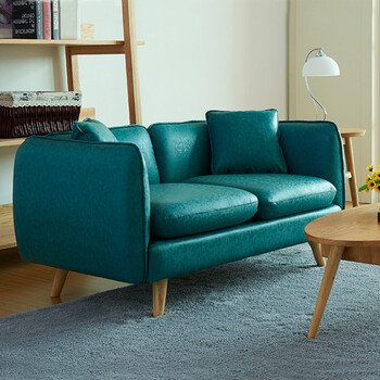 日式小户型单人双人三人简约沙发 孔雀绿 组合