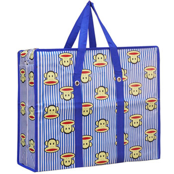 打包袋卡通行李袋子创意家居日用收纳麻袋打包袋 蓝色猴子(加厚版)