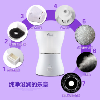 
                                        浩奇 空气香薰机办公室家用静音大容量加湿器 白色                