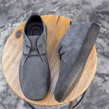 凯森狮春款 反绒牛皮休闲鞋 软底皮鞋 185灰色 44