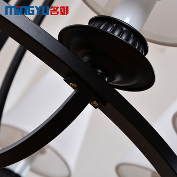 名御欧式铁艺客厅吊灯 美式乡村卧室餐厅灯具 新中式创意书房吊灯 4头-LED暖白光灯泡