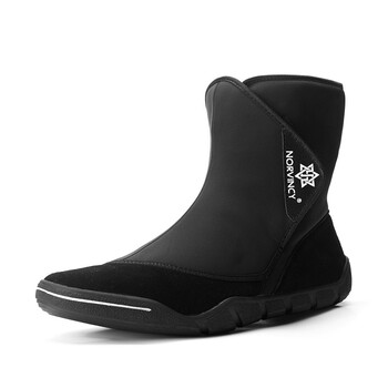 缪芝 新款鞋男冬季鞋水棉鞋雪地靴中筒鞋个性男靴潮流靴子皮革 太空黑