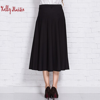 Kelly Maisie2015秋季新品欧美风时尚大牌气质修身显瘦职业中长裙半身裙衬衫套装 黑色裙子 L