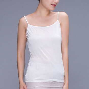 yousilk优丝珈 100%桑蚕丝女式超薄打底吊带背心内衣 白色 m