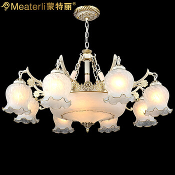 蒙特丽 客餐厅吊灯9055B-9头 欧式田园仿云石灯具 花朵(B)