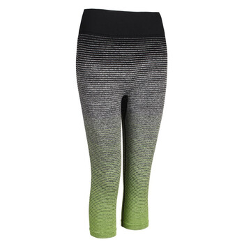 英伦班纳绚丽渐变色高弹速干瑜伽裤跑步健身运动裤 荧光绿 l