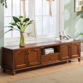 客厅家具 电视柜 尚木之家 尚木之家美式乡村实木电视柜 深色(板栗色)