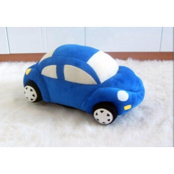 毛绒玩具儿童小汽车玩具抱枕创意可爱玩偶公仔布娃娃生日礼物男 蓝色