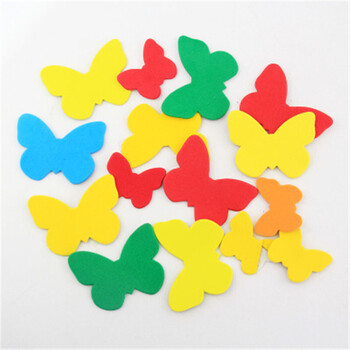 幼儿园手工制作辅助材料 eva泡沫贴纸 带背胶贴片 di 蝴蝶泡沫贴片约