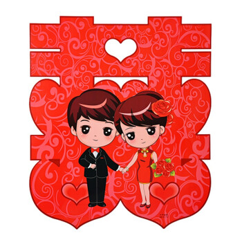 结婚喜字婚礼布置窗户小区门口喜字婚房装饰大号立体卡通喜字贴纸