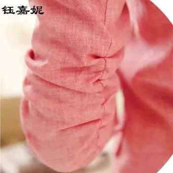 钰嘉妮 2015秋装新款韩版七分袖亚麻小西装女外套 6042 桔红色 XXL