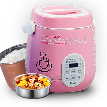 艾纳优 A-313C 智能迷你电饭煲 小电饭煲锅 1.6L 升级智能版 迷你电饭煲 粉红色