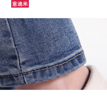 意迪米2015学生新款韩版可拆卸背带牛仔裤小脚裤女士长裤M1-4 919 32码
