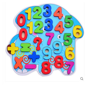 1-2-3-6周岁早教拼图积木宝宝智力开发数字玩具儿童认数 大象数字_ 3