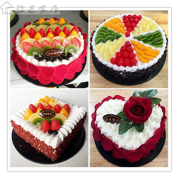 定制仿真蛋糕模型 水果生日蛋糕模型欧式创意假蛋糕塑胶样品 f款 16寸