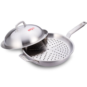 炊大皇 不锈钢鼎皇炒锅物理不粘锅无油烟电磁炉通用 32cm CKN3S5632G