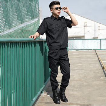 盾郎夏季短袖特警服套装保安作训服男夏季武警特战服户外工作服 保安