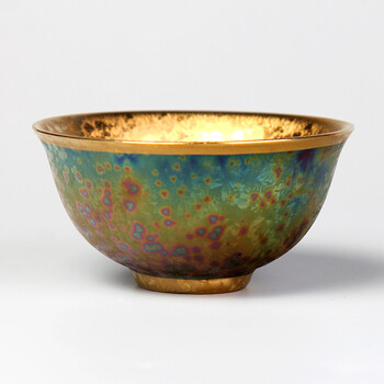 七彩茶杯品茗杯单杯子建盏功夫茶具茶盏茶碗主人杯 七彩鎏金盏(碗杯)