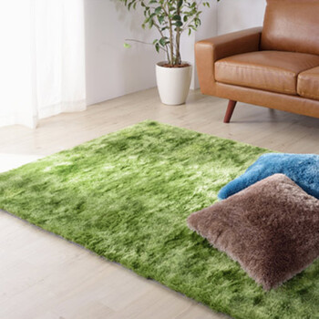 惠实舍居 精品地毯 3d波浪 毛绒 草绿色 130x90cm 中号_ 4折现价398元