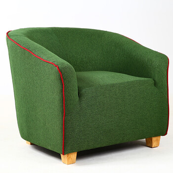 简约北欧单人懒人布艺沙发 草绿色 单人