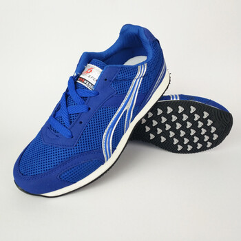 鞋男女学生体育测试超轻防滑耐磨跳远鞋跑步慢跑鞋 蓝色 42鞋码标准