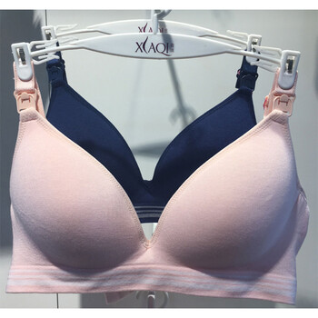 胸罩怀孕期无钢圈产后聚拢防下垂薄模杯喂奶哺乳文胸 粉色 85c【图片