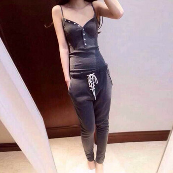 美谐 长袖卫衣套装女2016秋冬季新款女装时尚休闲连帽运动休闲加绒加厚哈伦裤卫衣三件套女秋 灰色加绒 S