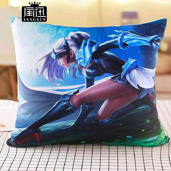 风迅荣耀游戏周边人物李白周庄安琪拉亚瑟动漫方形抱枕 露娜 40*40