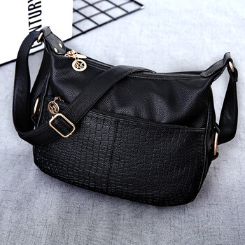 2017新女款女士中年斜挎包时尚软皮妈妈包中老年单肩斜跨包大包袋