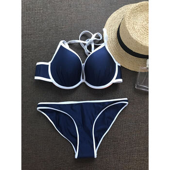 dsra-duola gerun比基尼 聚拢钢圈胸垫泳衣 深蓝色 midnight xs