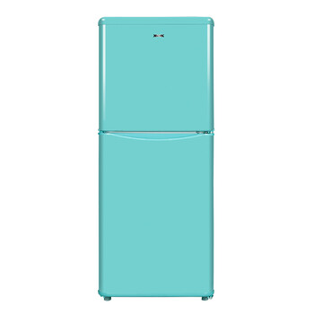 星星(xingx) 108升双门 冰箱 小型 彩色复古 冷冻冷藏 bcd-108e 浅葱